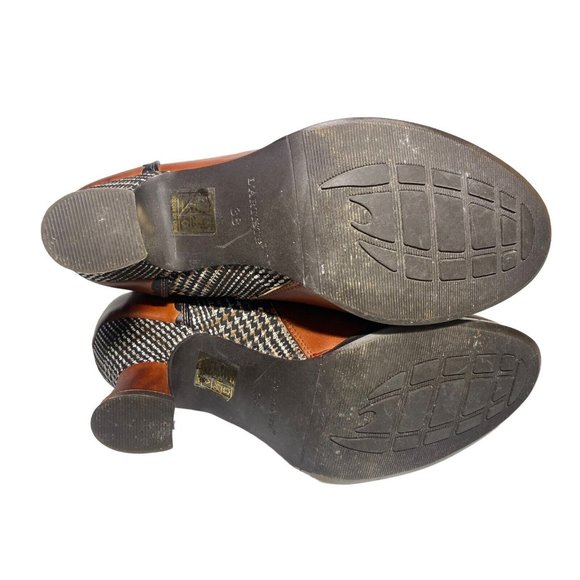 L'Artiste Bewitch Plaid Steampunk Spring Step Victorian Boots Size 38 heels - Picture 11 of 11